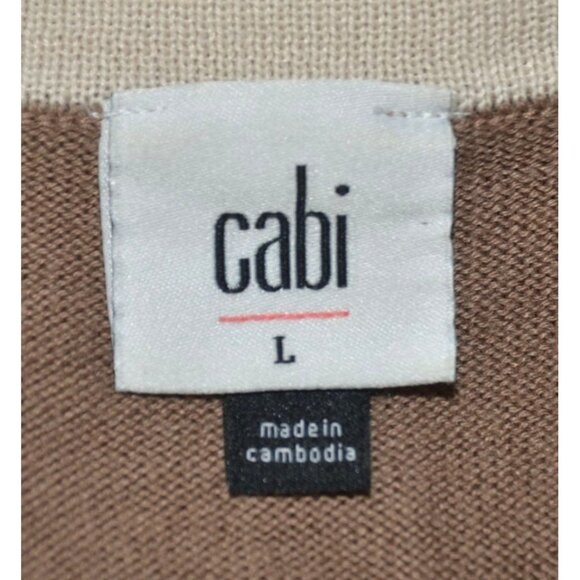 Cabi Ladies Brown Button Up Long Sleeve Midi Sweater Cardigan Shift Dress Size L - Picture 7 of 9